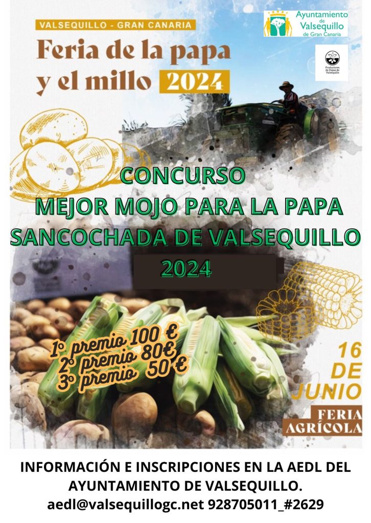 Cartel concurso de mojo de la feria de la papa y el millo 2024