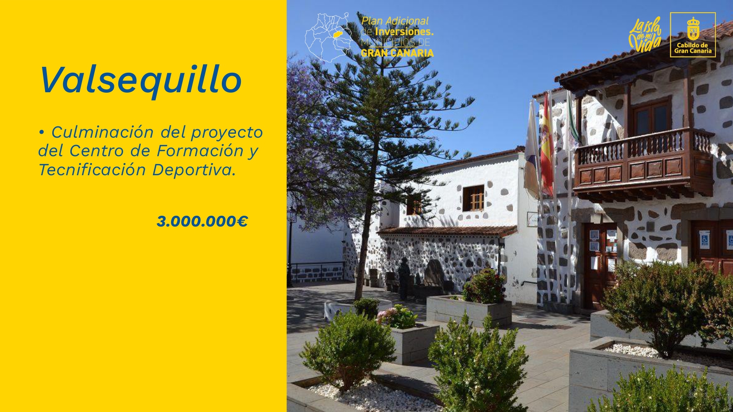 Featured image for “Valsequillo culminará el Centro de Formación y Tecnificación Deportiva con el Plan Adicional de Inversiones del Cabildo de Gran Canaria.”