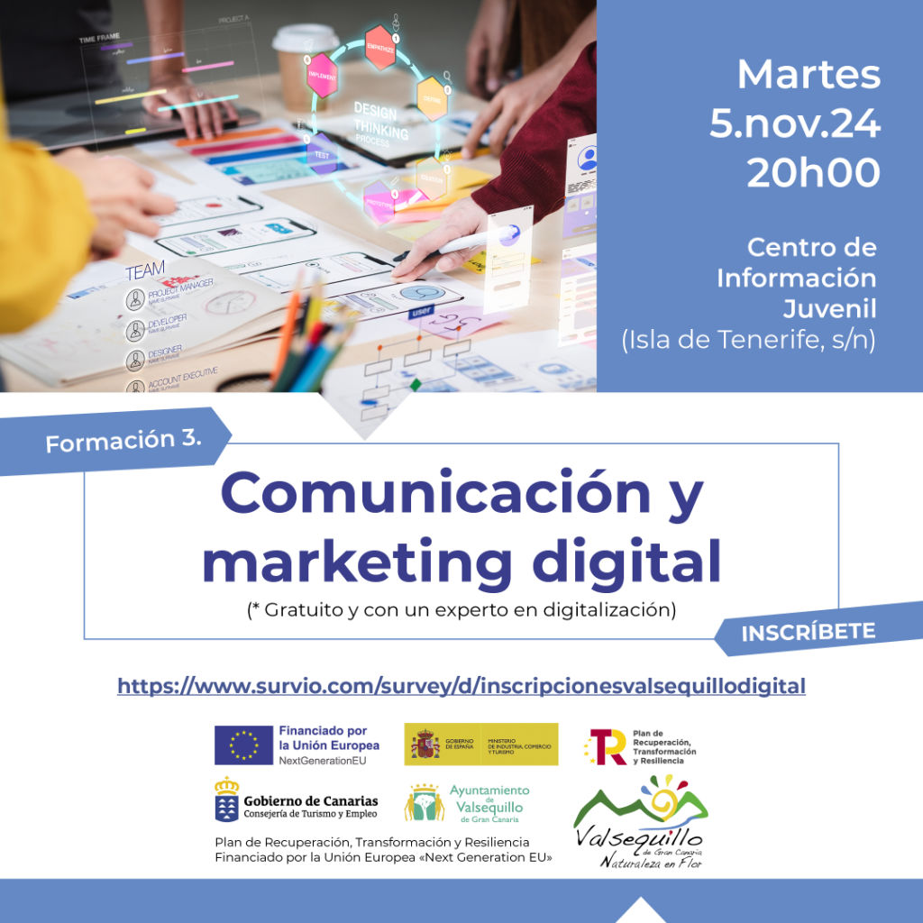 Cartel de actividad marketing digital de plan de sostenibilidad turística en destino